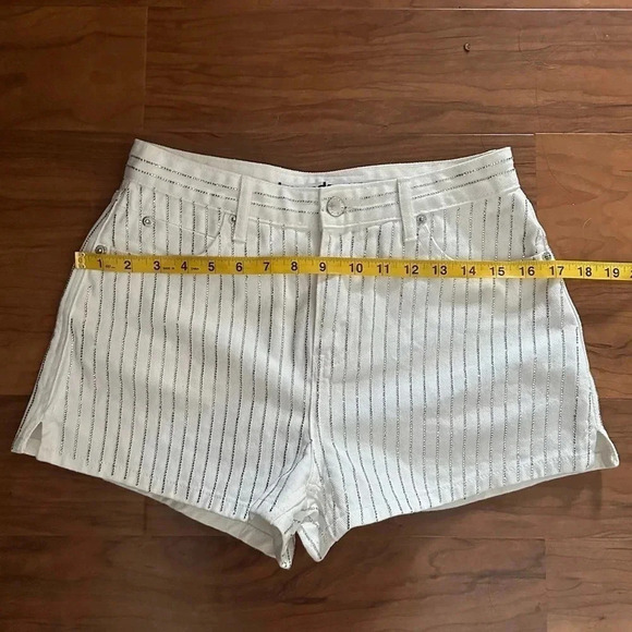 Alexander Wang Bite Short With Crystal Stripe in Vintage White Medium Rhinestone - Picture 9 of 9